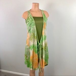 Boho Dress size small- green